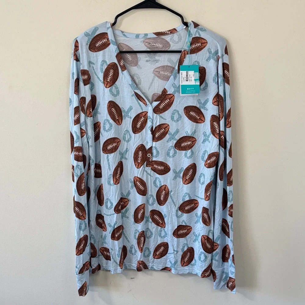 New Posh Peanut Field Day Bamboo Pajama Top Size XL - Picture 3 of 8